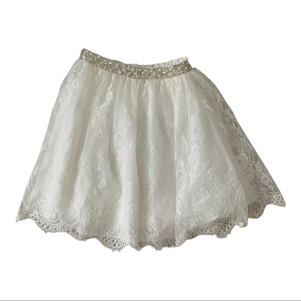 White Lace Alyce Paris Beaded Skirt